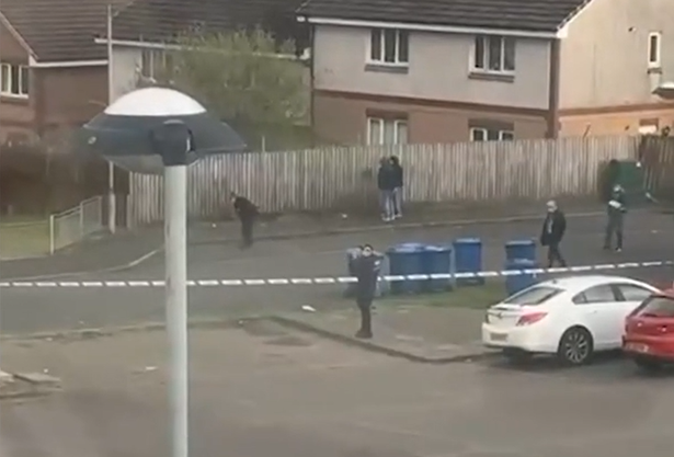 A huge police cordon was erected at the scene