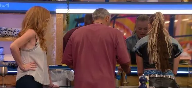 Celebrity Big Brother contestants discussing Patsy's time in the house and away from home 