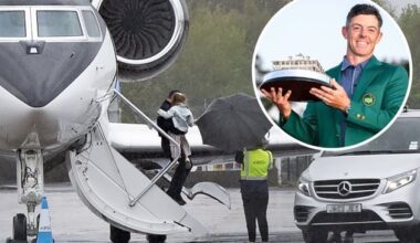 Rory McIlroy arrives back in Northern Ireland on private jet after Masters triumph for family celebration with mum and dad