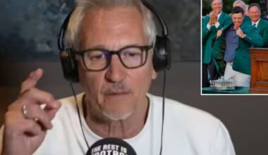 Gary Lineker doesn't hold back on golf critics after Rory McIlroy wins the Masters