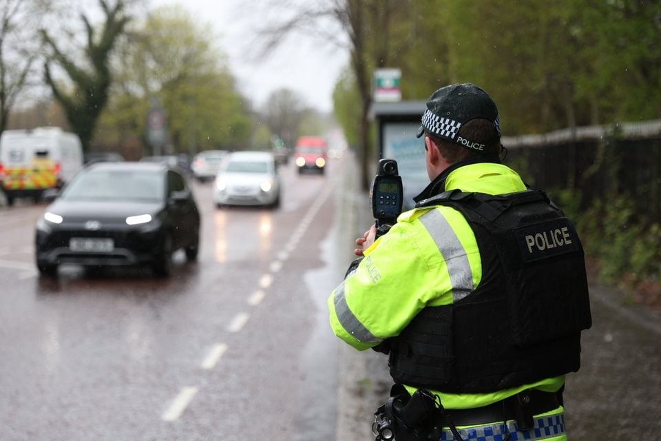 Radar gun in use (Photo by Peter Morrison)