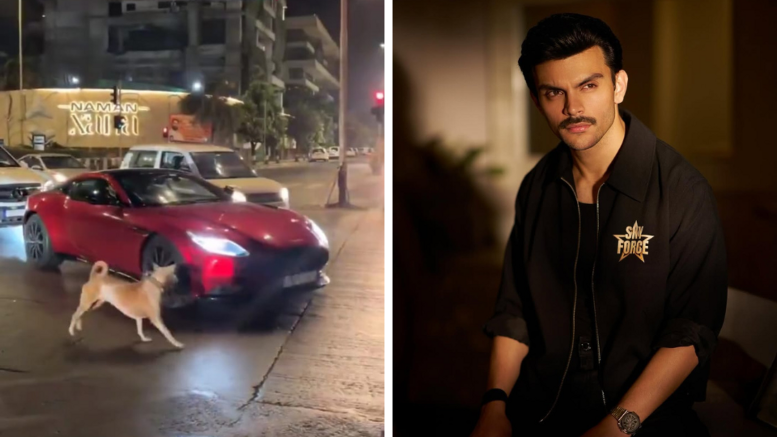 Internet cannot stop laughing as stray dog stops, chases Veer Pahariya's ₹3.8 crore Aston Martin on Mumbai road. Watch | Bollywood