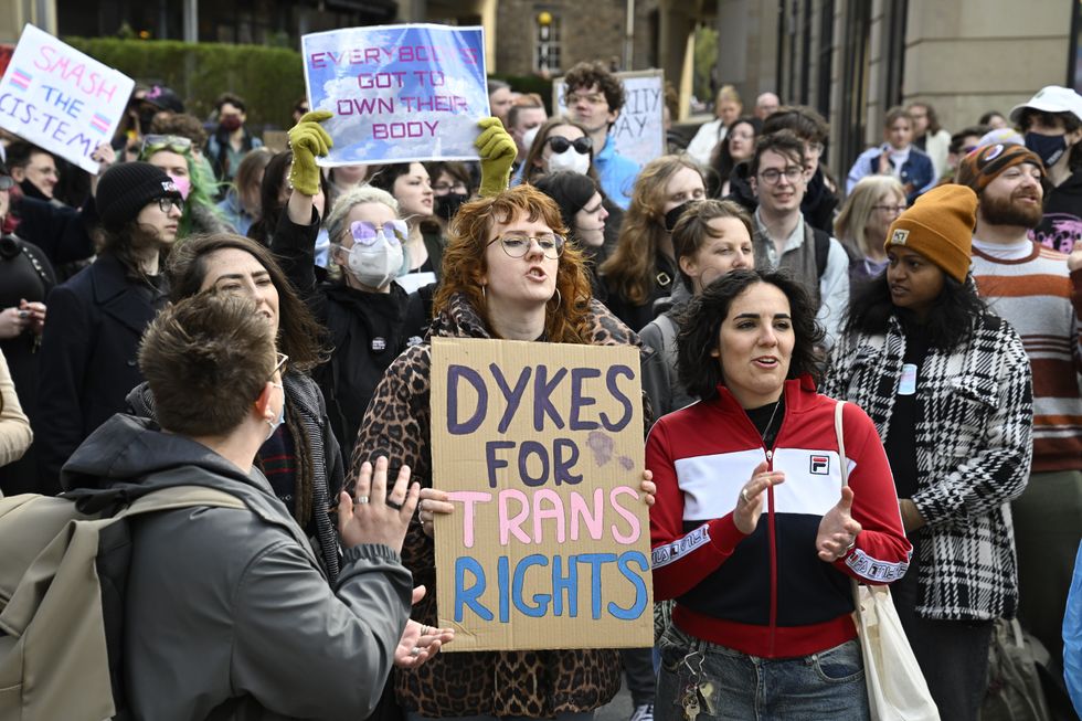 Protesters in Edinburgh