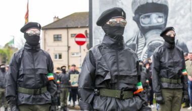 New IRA parade: Police attacked with petrol bombs as masked men march through Derry on Easter Monday