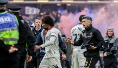 'Was quite scary' - EFL boss fumes as players goaded by pitch invaders in ugly scenes