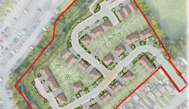The proposed layout of a 60-home plan next to the M5 in Oldbury. The homes would be built on a 100-year-old wildlife corridor that was protected following a campaign by locals to stop warehouses being built on the green space. Pic: Countryside Homes.