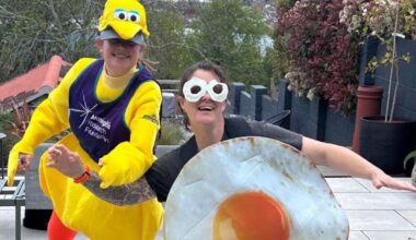 Chicken and egg costume duo set to crack smiles at London Marathon