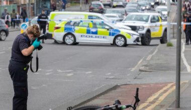Blood on the streets and main road closed after double stabbing in Longsight