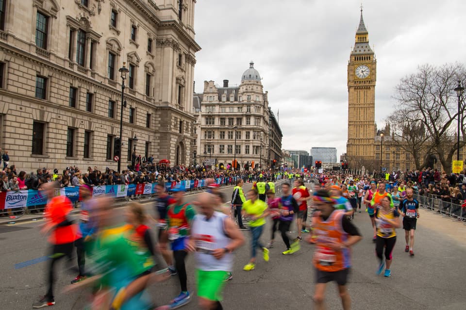 Runners head through Parliament Square