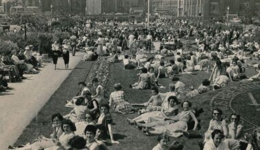 Vanished city centre oasis where people soaked up the sun where Liverpool ONE now stands
