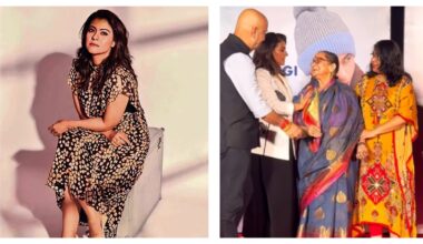 Kajol helps Anupam Kher's mom as she slips on stage during Tanvi The Great launch | Bollywood