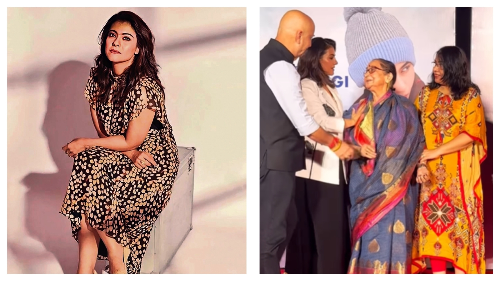 Kajol helps Anupam Kher's mom as she slips on stage during Tanvi The Great launch | Bollywood