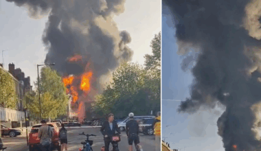 Huge blaze engulfs electrical substation as smoke billows from raging inferno