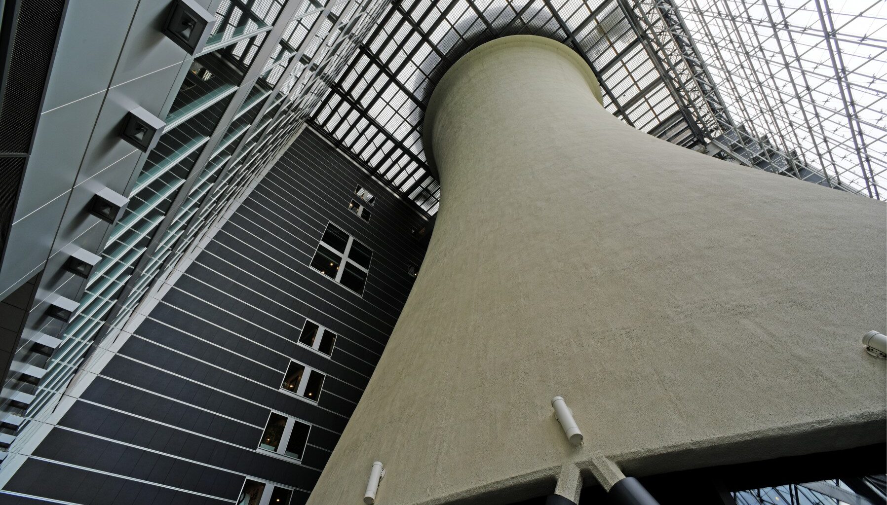 Cooling tower in Milan headquarters building