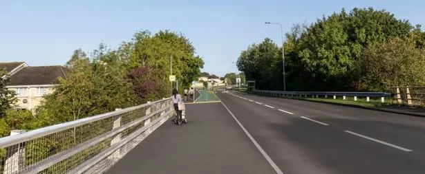 The roadworks on Bradley Stoke Way will begin on Monday. This is what it could look like in 2027.
