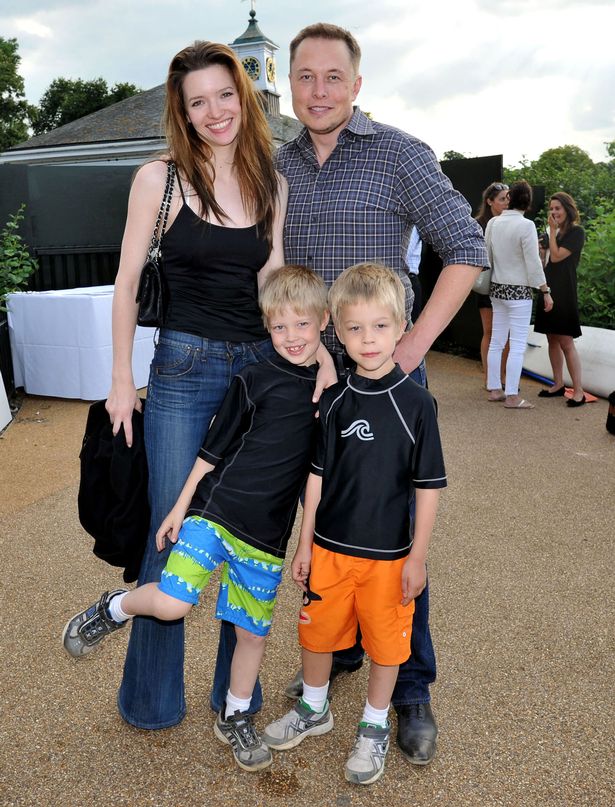 Musk with two of his sons and his ex-wife Talulah Riley