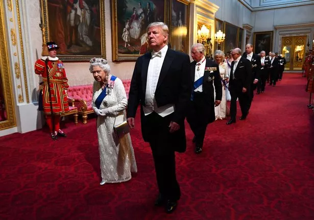 Trump during his 2019 State visit with the Queen