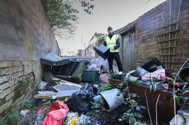 ECHO reporter out with the Sefton Council fly-tipping clearing team in Bootle 