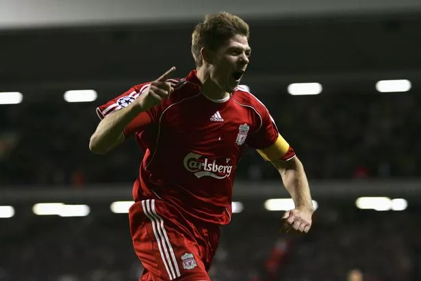 Steven Gerrard celebrates for Liverpool
