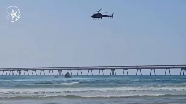 A photo of a helicopter near the site of the attack 