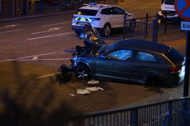 The Audi was left a wreckage