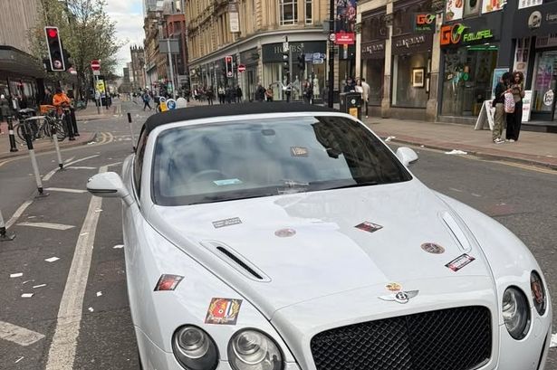 A £250k Bentley was covered in Lyon stickers