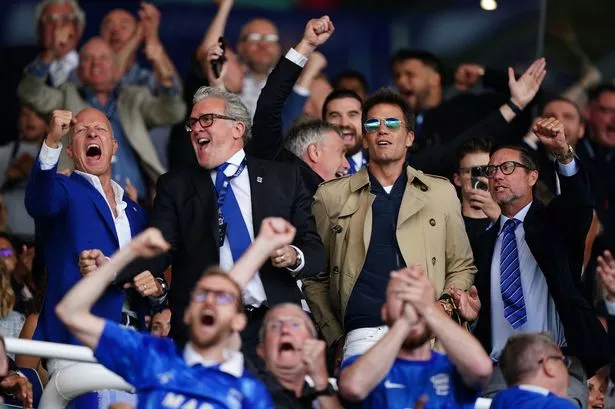 Tom Brady and other key Birmingham City figures at a game last season.