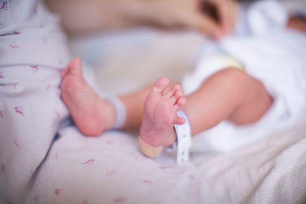 A baby's feet in hospital
