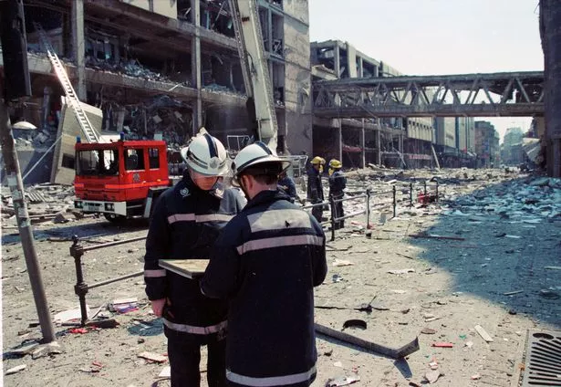 The devastation caused by the IRA bomb at the Manchester Arndale in June, 1996