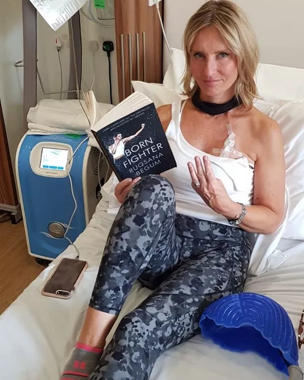 Jacquie Beltrao being treated for cancer
