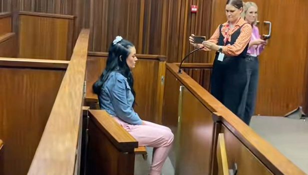 Picture shows Amber Hughes on trial