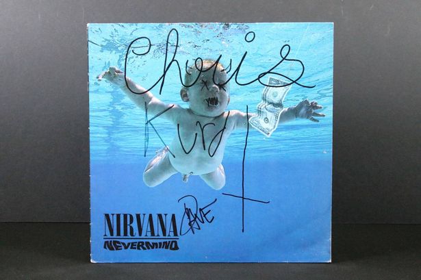 The signed Nirvana record sleeve which sold for more than £18,000 at auction