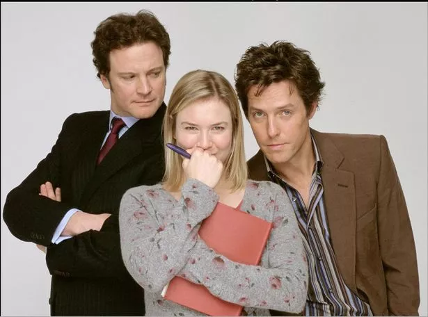 A film still with Hugh Grant, Colin Firth and Renee Zewelger 