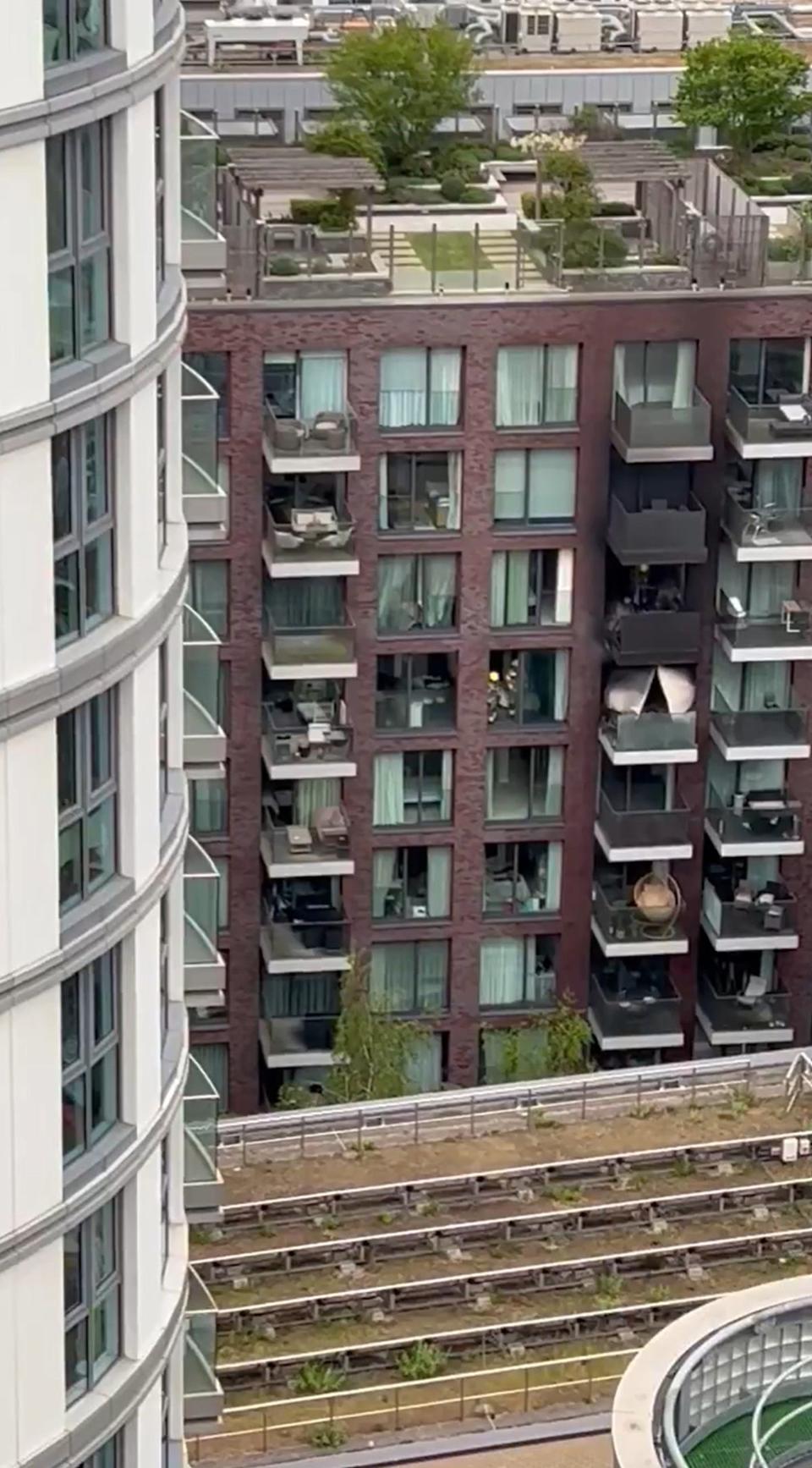 The fire was under control by 7.33pm, the LFB said (Khaja Naseer/X/PA Wire)