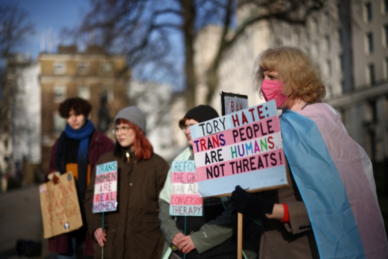 Trans rights supporters