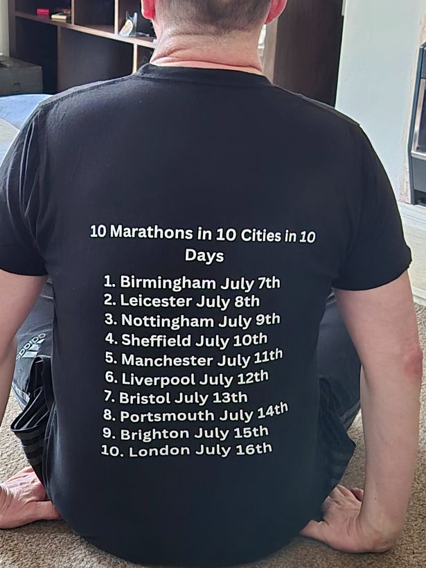 The marathon challenge will see Andy visit ten English cities to raise money for charity