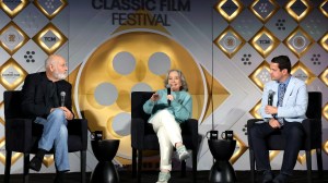 HOLLYWOOD, CALIFORNIA - APRIL 25: (L-R) Rob Reiner, Kathy Bates, and TCM Host Dave Karger speak onstage at the screening of "Misery" during the 2025 TCM Classic Film Festival at TCL Chinese Theatre on April 25, 2025 in Hollywood, California. (Photo by Jesse Grant/Getty Images for TCM)
