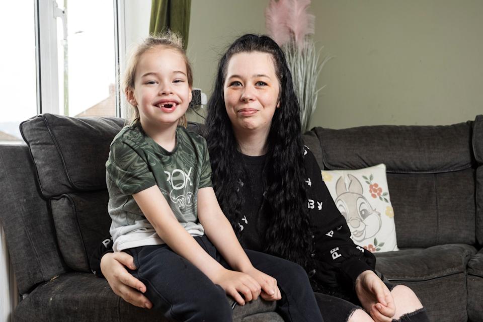 Lisa with her son Arlo, who gets so anxious about school he often can't sleep until 2am or 3am the night before. (Tom Wren/SWNS)