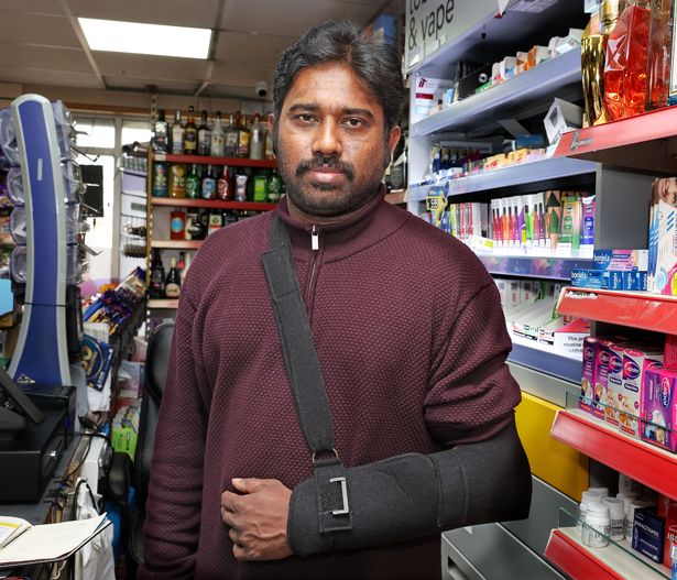 Krishna Anan Tharajay claims he and his colleague were viciously attacked at his convenience shop