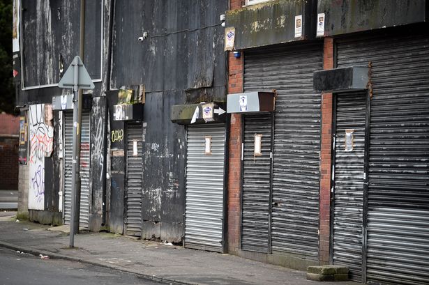 The shops that once lined Bury New Road have now been closed by police