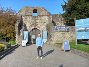 Joshua Oliver, who founded Hive Mind Speaks, was in Ludlow to speak to people about the future of the NHS. Picture: LDRS