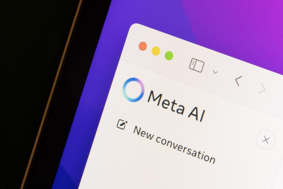 Meta AI webpage on a laptop screen.