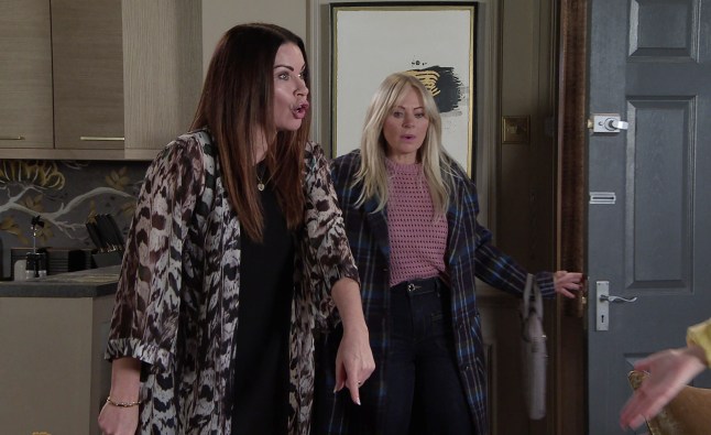 Carla and Lisa look shocked in Corrie