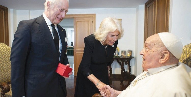 King Charles and Queen Camilla visit Pope Francis