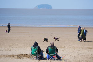 People on the beach.