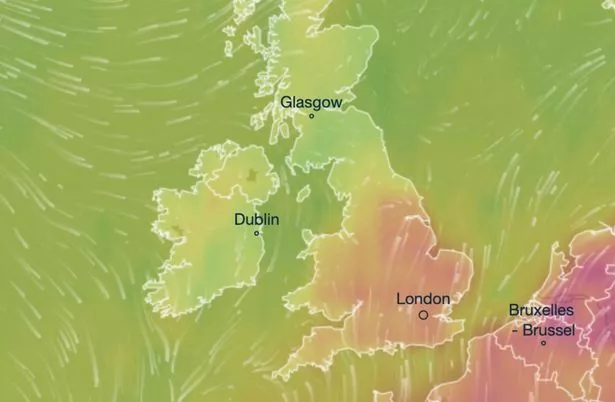 Part of the weather map turns red as temperatures are set to rise