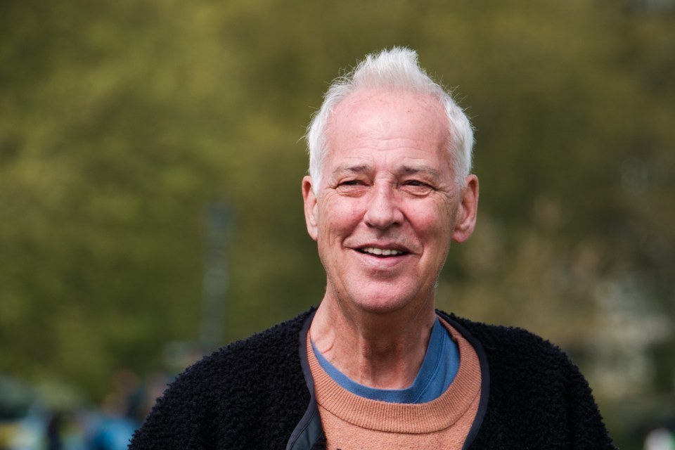 Portrait of Michael Barrymore at a 420 cannabis celebration in Hyde Park, London.