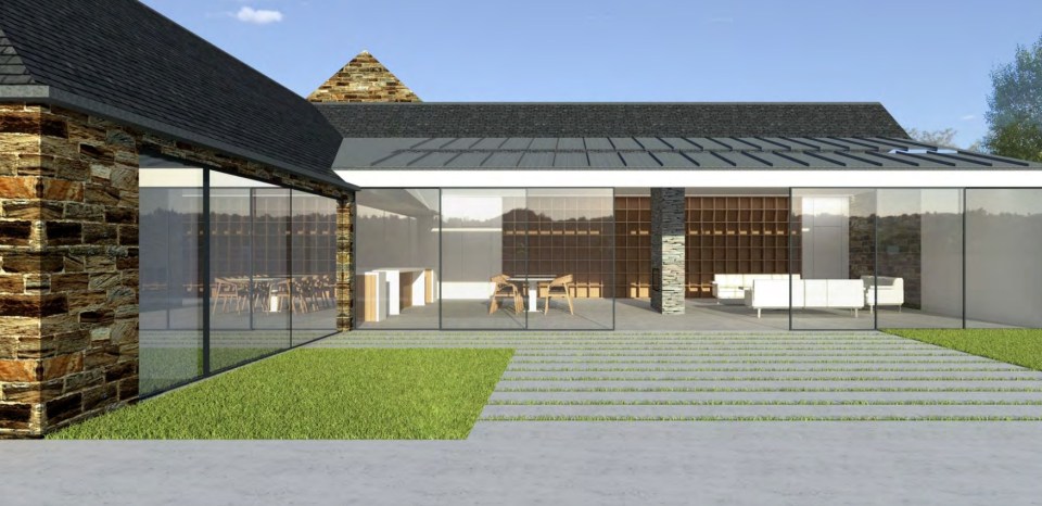 Illustration of a house extension plan.