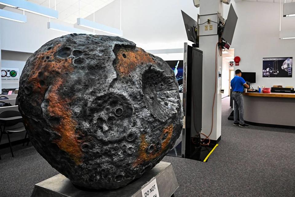 A model of the 16 Psyche asteroid (CHANDAN KHANNA/AFP via Getty Images)