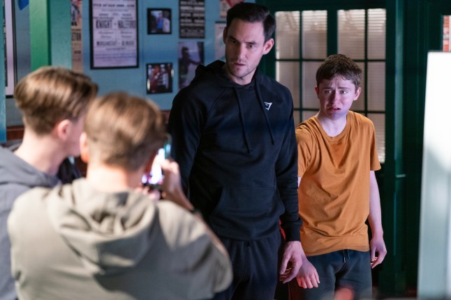 Zack and Barney are filmed by Tommy and Joel in EastEnders